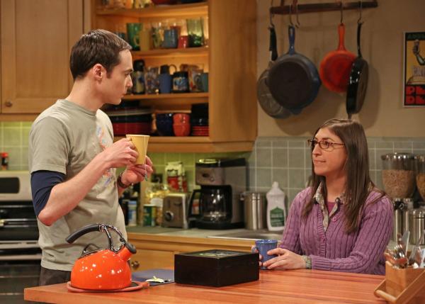 Bild 1 von 10: Leonard, Sheldon (Jim Parsons, l.) und Raj kämpfen um eine unbefristete Stelle an der Universität. Als sich dann noch Penny und Amy (Mayim Bialik, r.) einmischen, spitzt sich der Wettstreit zu ...