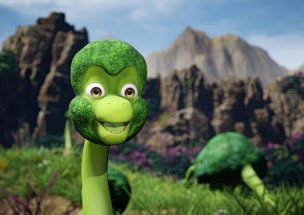 Bild 1 von 3: Nachdem der Brokkolisaurier seine Angst abgelegt hat, will er nur noch spielen.© ZDF/Cheeky Little Media - Honorarfreie Verwendung gemäß AGB im redaktionellen Zusammenhang mit genannter Sendung bei Nennung \