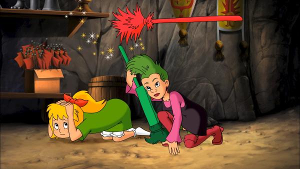 Bild 1 von 8: Irgendetwas ist schiefgelaufen, denn eigentlich sollte der Besenbeschleuniger Bibis Besen noch schneller machen.