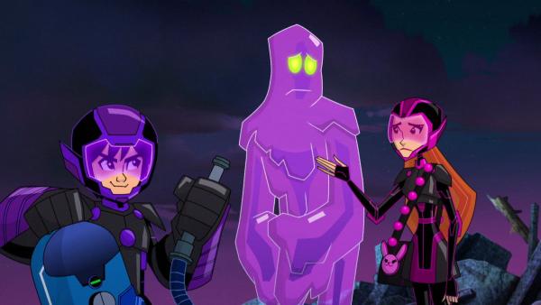 Bild 1 von 5: Böser Globby übernimmt die Kontrolle über Globbys Körper und macht so über Nacht aus einem bewunderten Helden einen Kriminellen, um Chaos in der Stadt anzurichten.