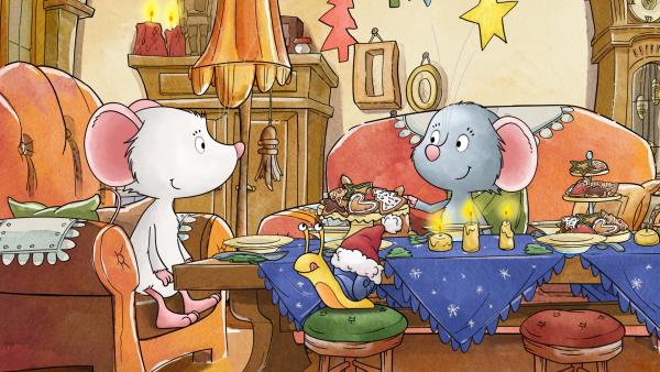 Bild 1 von 2: Tilda und Molly haben alles für das Weihnachtsfest vorbereitet. Aber wo bleiben ihre Gäste?