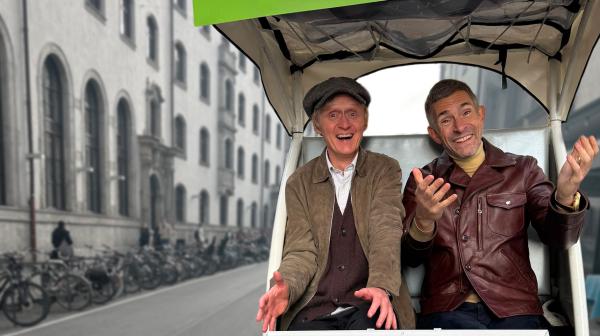Bild 1 von 2: Willkommen beim Kölner Treff! - wenn auch in München. Dort fährt Micky Beisenherz mit unserem Host Pierre M. Krause einen heißen Reifen durch die Innenstadt. Dabei wird zwar keine Apokalypse, aber Filterkaffee serviert, wie immer mit Hirn, Humor und (Beisen-) Herz. Und so viel sei verraten: Am Ende wird klar, wie anziehend Micky und Pierre sich wirklich finden.