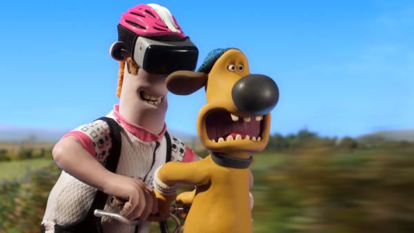 Bild 1 von 7: Der Farmer denkt, er fährt nur ein digitales Radrennen. Bitzer weiß es besser!