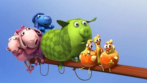 Bild 1 von 4: Was ist denn da los? Das ganze Mobile gerät aus dem Gleichgewicht und die Tiere daran in Panik.