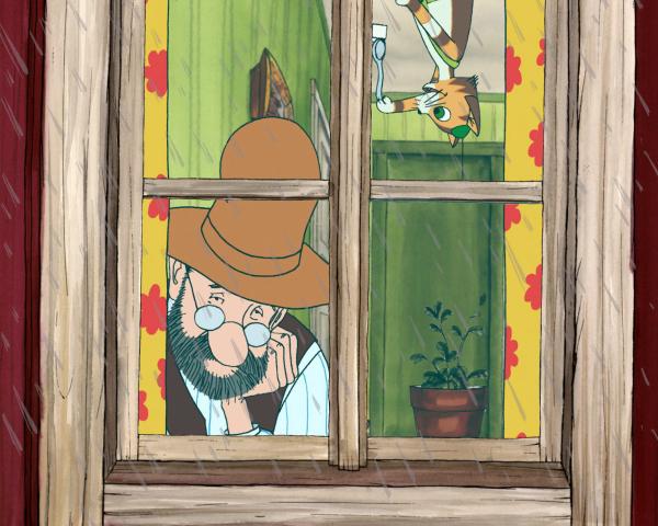 Bild 1 von 8: Findus versucht, den schlechtgelaunten Petterson mit kleinen Kunststücken aufzuheitern.