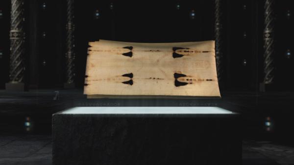 Bild 1 von 6: Das Turiner Grabtuch wird mithilfe digitaler Technik untersucht.