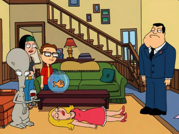 Bild 1 von 6: (im Uhrzeigersinn) Roger; Hayley Smith; Steve Smith; Klaus; Stan Smith; Francine Smith