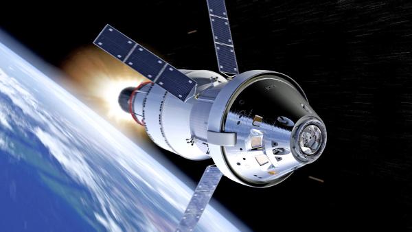 Bild 1 von 3: Das Raumfahrzeug Orion wird von der NASA in Zusammenarbeit mit der ESA gebaut. Es soll für bemannte Missionen eingesetzt werden und einst einen Flug zum Mars ermöglichen.