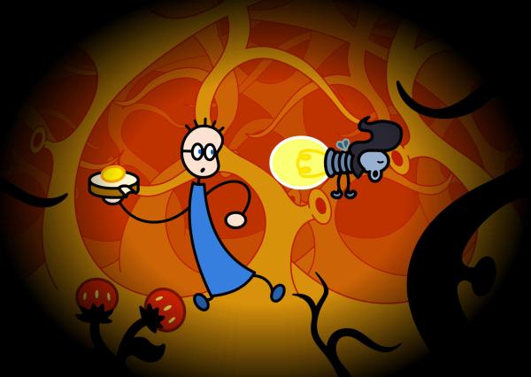 Bild 1 von 2: Eines Tages TOM denkt an ein leckeres Marmeladenbrot mit Honig. Der Müller empfiehlt ihm dazu köstliche Walderdbeeren.