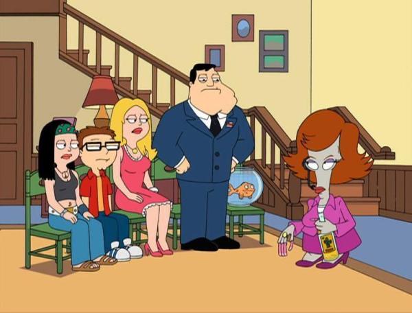 Bild 1 von 8: (v.l.n.r.) Hayley Smith; Steve Smith; Francine Smith; Stan Smith; Klaus; Roger