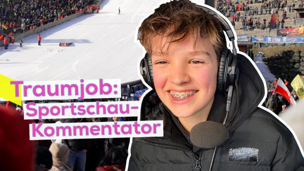 Bild 1 von 2: Maxi kommentiert live das Skispringen für die Sportschau.