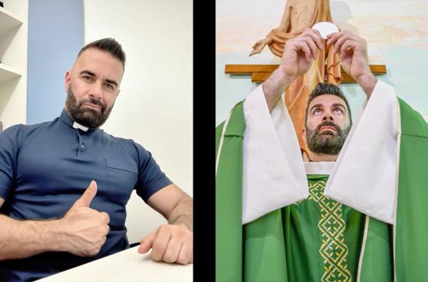 Bild 1 von 1: Influencer, Priester oder beides? 2025 zeigen sich Geistliche in den sozialen Netzwerken mit Predigten und Tipps zum Krafttraining.