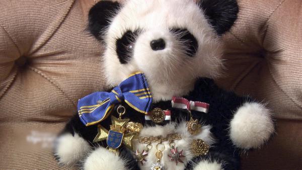 Bild 1 von 8: Im Bild: Teddybär mit Orden von Lotte Tobisch.