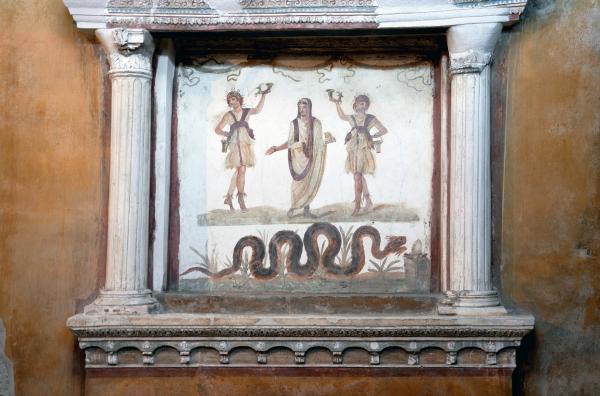 Bild 1 von 2: Bei den Ausgrabungen in Pompeji haben Archäologen imposante Wandmalereien freigelegt.