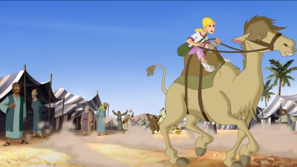 Bild 1 von 4: Cora muss beim Kamelrennen antreten.