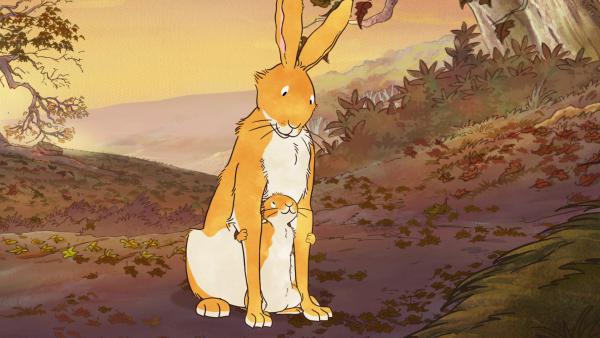 Bild 1 von 6: Der kleine und der große braune Hase kuscheln an einem kalten Herbsttag.
© KiKA/SLR Productions Australia Pty.Ltd./Scrawl Studios Pte Ltd./hr/ARD - Honorarfreie Verwendung gemäß AGB im redaktionellen Zusammenhang mit genannter Sendung bei Nennung \