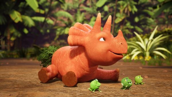 Bild 1 von 4: Ginger und der Erbs-Rex Minzi werden noch lange von ihrem luftigen Abenteuer erzählen.© ZDF/Cheeky Little Media - Honorarfreie Verwendung gemäß AGB im redaktionellen Zusammenhang mit genannter Sendung bei Nennung \