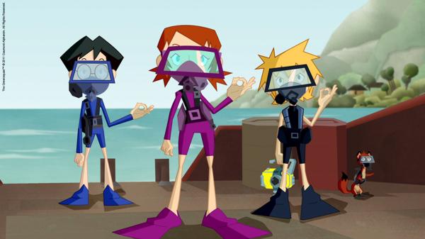 Bild 1 von 3: Das Green Team vor dem ersten Tauchgang
© KiKA/Gaumont-Alphanim - Honorarfreie Verwendung gemäß AGB im redaktionellen Zusammenhang mit genannter Sendung bei Nennung \