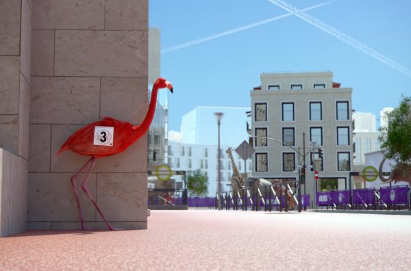 Bild 1 von 1: Das listige Flamingo-Trio hat die Rechnung ohne den guten Riecher des Elefanten gemacht ...