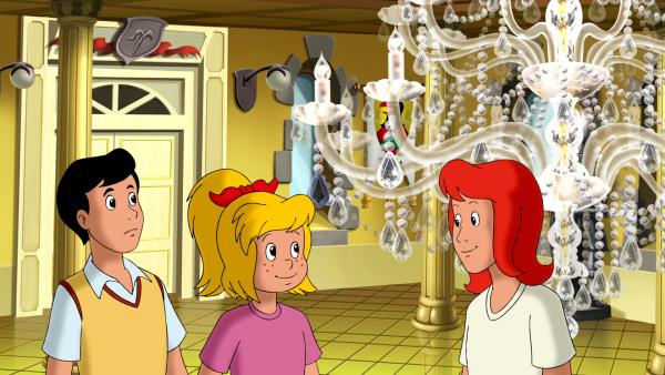 Bild 1 von 6: Alex (l.), Bibi (M.) und Tina (r.) müssen unbedingt den schwarzen Diamanten finden, dann wäre Graf Falko seine Geldsorgen los.