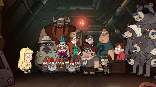 Bild 1 von 7: Mit der Zeit durchschaut Ford Bills wahre Pläne, doch die Crew der Mystery Shack schmiedet bereits einen Plan um zurückzuschlagen. Eine alles entscheidende Konfrontation wird das Schicksal der Familie Pines entscheiden.