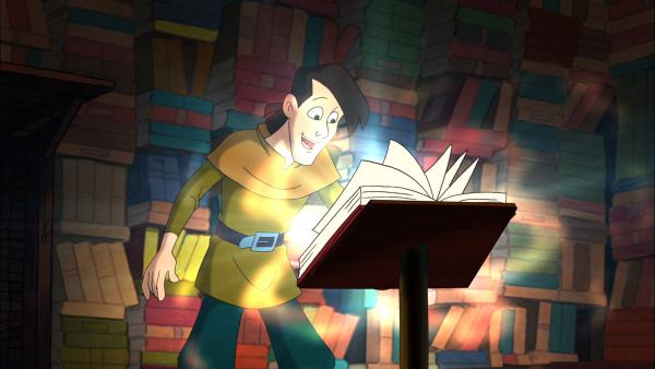 Bild 1 von 4: Trotz des ausdrücklichen Verbots des Meisters, schaut Edgar in das verbotene Buch.