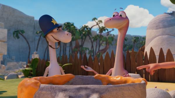 Bild 1 von 6: Wachtmeister Flint und Minus Drei sind auf der Suche nach dem Müll-Phantom.