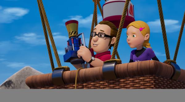 Bild 1 von 11: Hannah und ihr Vater machen eine Ballonfahrt. Dabei werfen sie das Joe-Jet-2000-Düsentriebwerk an.