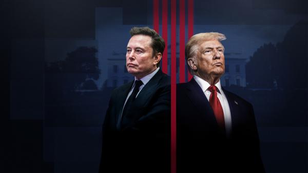 Bild 1 von 1: Elon Musk und Donald Trump: Von der Verbindung zwischen dem reichsten und der mächtigsten Mann der Welt hatten sich viele einiges versprochen - und andere das Schlimmste befürchtet. Wie kam es zu der Zusammenarbeit zwischen dem Unternehmer und dem US-Milliardär? Und was führte zum öffentlich ausgetragenen Streit?