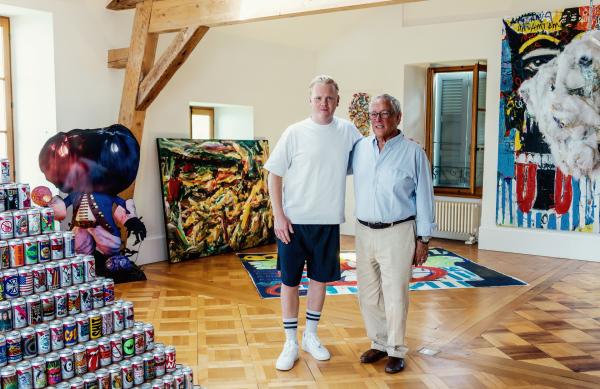 Bild 1 von 5: Der Künstler Leon Löwentraut (li.) mit dem Kunst-Experten und Kunstfinancier Asher Edelman.