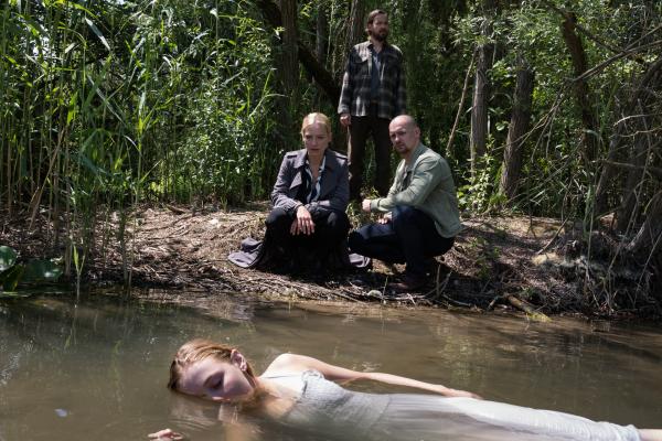 Bild 1 von 8: (v.l.n.r.) Julia Durant (Sandra Borgmann); Rolf Grumack (Michael Sideris); Felix Dombrowski (Eric Stehfest)
