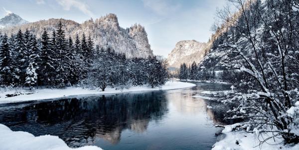 Bild 1 von 5: Im Bild: Enns im Winter im Gesäuse.