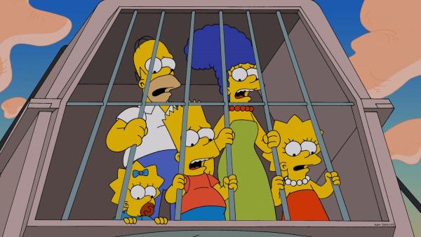 Bild 1 von 33: Ein harmloser Ausflug in einen Vergnügungspark wird zum Albtraum: (v.l.n.r.) Maggie, Homer, Bart, Marge und Lisa ...