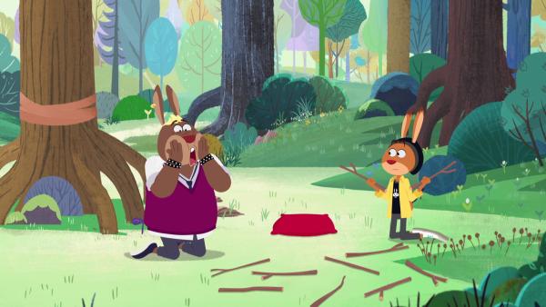 Bild 1 von 3: Chester ist außer sich! Welcher dieser Stöcke ist noch mal der Staffelstab der Weisheit?