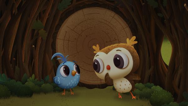 Bild 1 von 1: Doodle und Odo verstecken sich in ihrer geheimen Hütte.