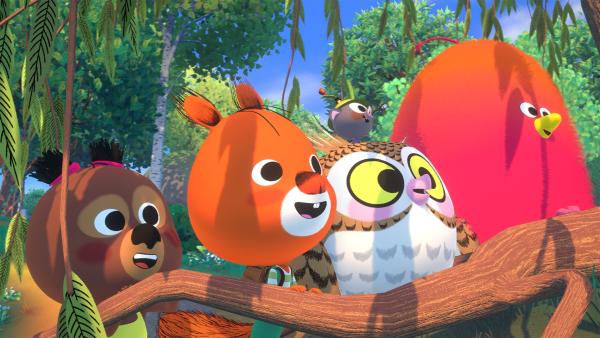 Bild 1 von 1: Luzie, Edmund, Edgar Eule, Mitzi und Dingsda auf \