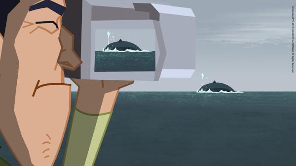 Bild 1 von 3: In Island beobachtet das Green Team Wale.
© KiKA/Gaumont-Alphanim - Honorarfreie Verwendung gemäß AGB im redaktionellen Zusammenhang mit genannter Sendung bei Nennung \