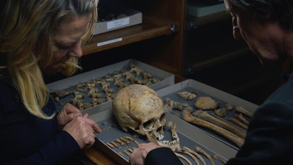 Bild 1 von 5: Die Wissenschaftlerin Antje Boetius im Gespräch mit dem Paläoarchäologen Tom Higham der Uni Wien über die Erfolgsgeschichte des Homo Sapiens.