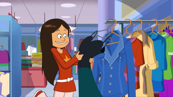 Bild 1 von 3: Wendy sucht sich ein Kleid aus. Ist das etwas aus Polyester?