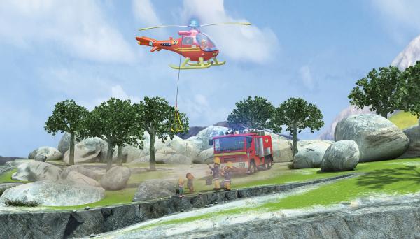 Bild 1 von 8: Dank Tom Thomas kann Feuerwehrmann Sam Moose aus der Schlucht bergen.