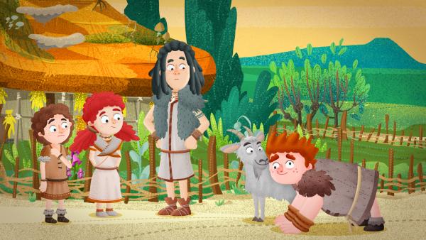 Bild 1 von 1: Brock und die Ziege haben von einem seltsamen Sud getrunken. Jetzt verhalten sie sich komisch.