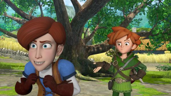 Bild 1 von 5: Robin Hood schlägt Clarence vor, mit im Team für Gerechtigkeit zu kämpfen. Denn Clarence bringt sich alleine ständig in Schwierigkeiten.