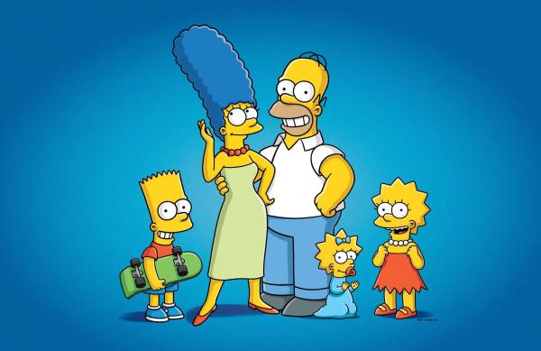 Bild 1 von 34: (26. Staffel) - Eine etwas ungewöhnliche Familie: Maggie (2.v.r.), Marge (2.v.l.), Homer (M.), Bart (l.) und Lisa Simpson (r.) ...
