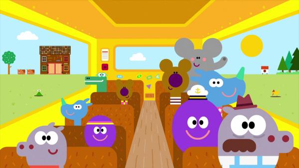 Bild 1 von 1: Duggee hat eine Überraschung für die Quirlies und ihre Eltern geplant: Es geht auf einen Ausflug. Mit dem Bus machen sie sich auf den Weg.