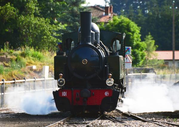 Bild 1 von 4: Die Dampflok des Velay-Express ist klein aber sie hat es in sich - sie ist eine der wenigen Mallet-Lokomotiven, die auf einer Schmalspurbahn noch in Betrieb ist.