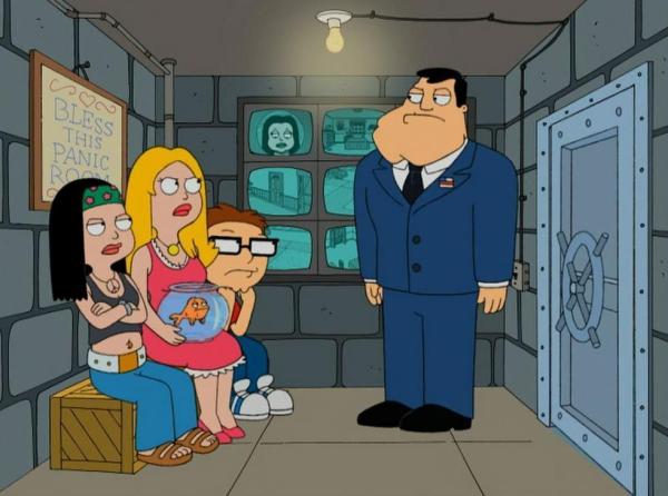 Bild 1 von 6: (v.l.n.r.) Hayley Smith; Francine Smith; Klaus; Steve Smith; Stan Smith