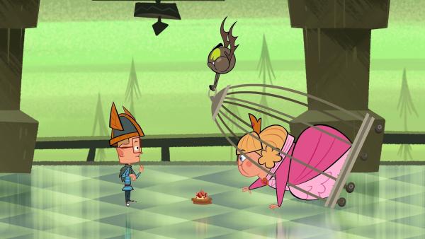 Bild 1 von 4: Marcus (l.) ist besorgt um Prinzessin Aria (r.), die sich am Kuchen rund gefuttert hat.