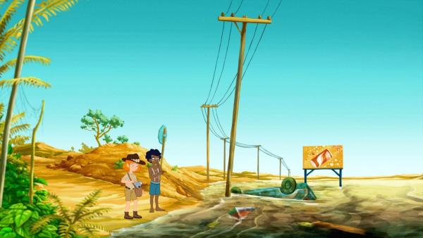 Bild 1 von 17: Im Bild: Lilli und Yuri am Rand der Überflutung.