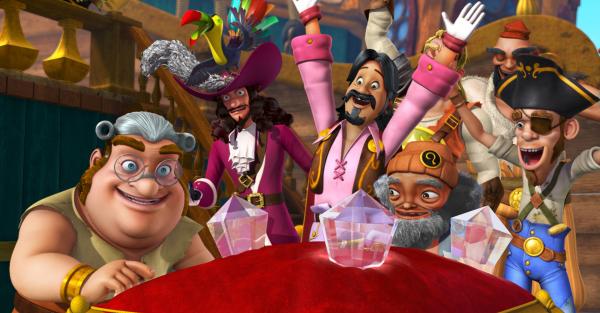 Bild 1 von 6: Mit Hilfe des Tukans, der am liebsten mit der Feder auf Captain Hooks Hut kuschelt, haben die Piraten schon drei der sieben Diamanten gefunden.