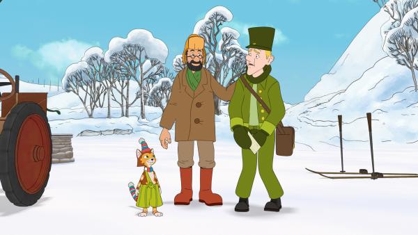 Bild 1 von 7: Der Postbote, der Pettersson und Findus besucht, muss mal ganz dringend aufs Klo.